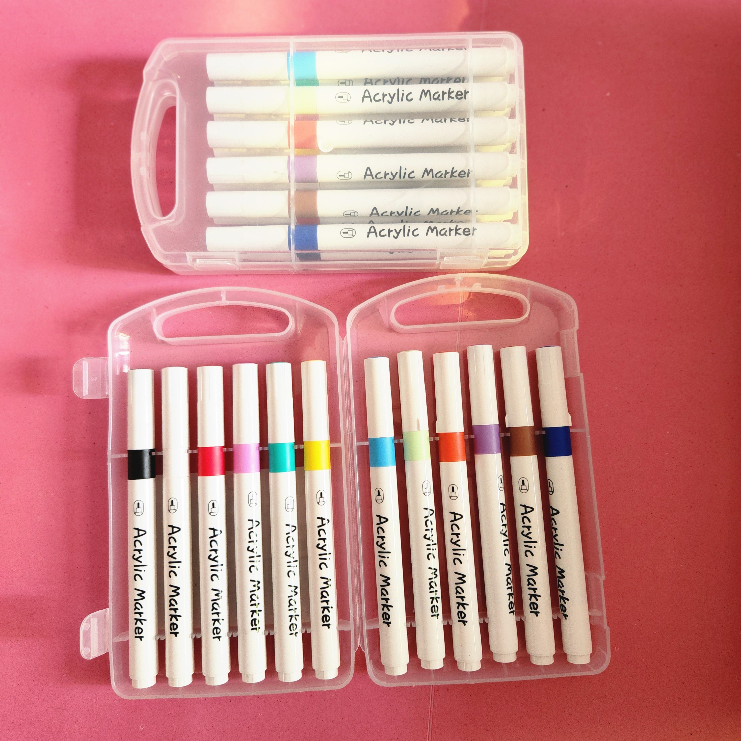 Acrylic Marker Color Set – 12 Vibrant Shades