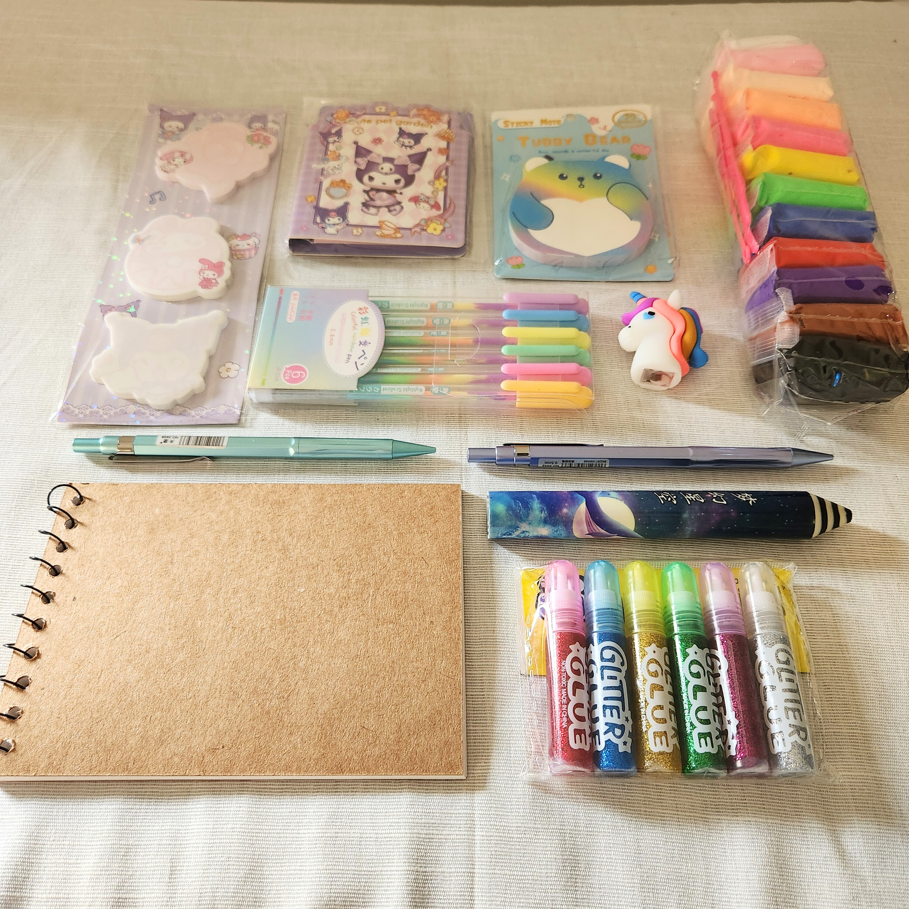 Air Dry Clay, Art pad, Glitter Glue Stationery Set
