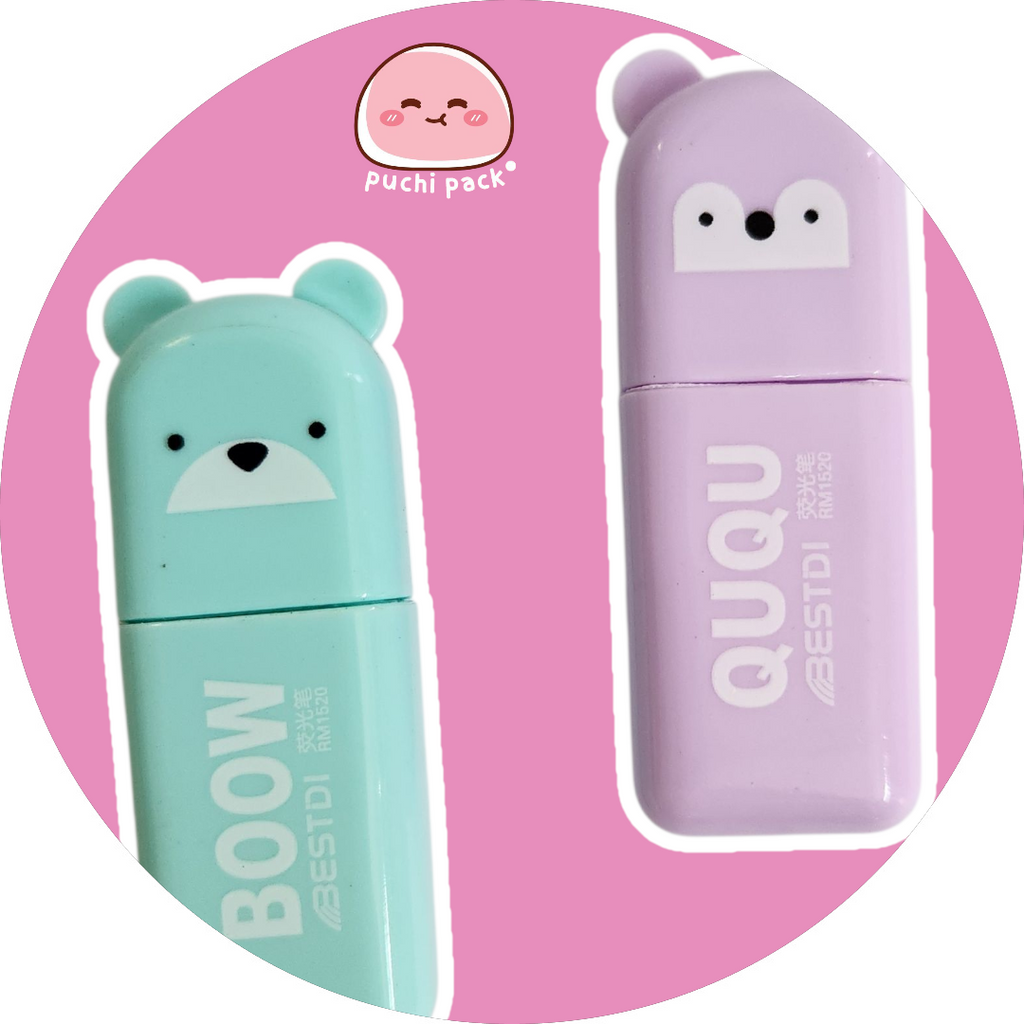 Cute Kawaii BOOW Soft Colors Highlighters (Set of 6)