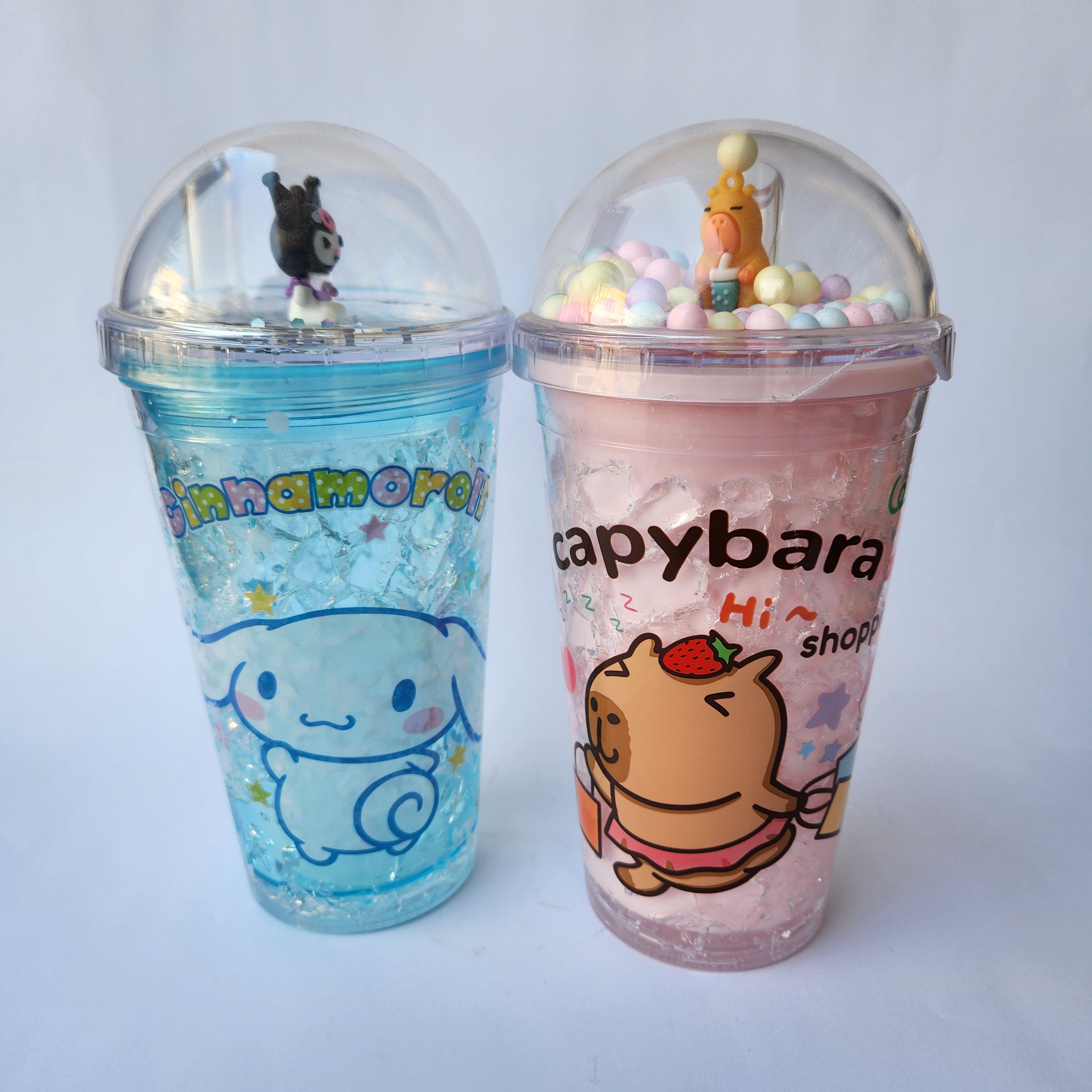 Frosted Glass with Lid & Straw for Drink