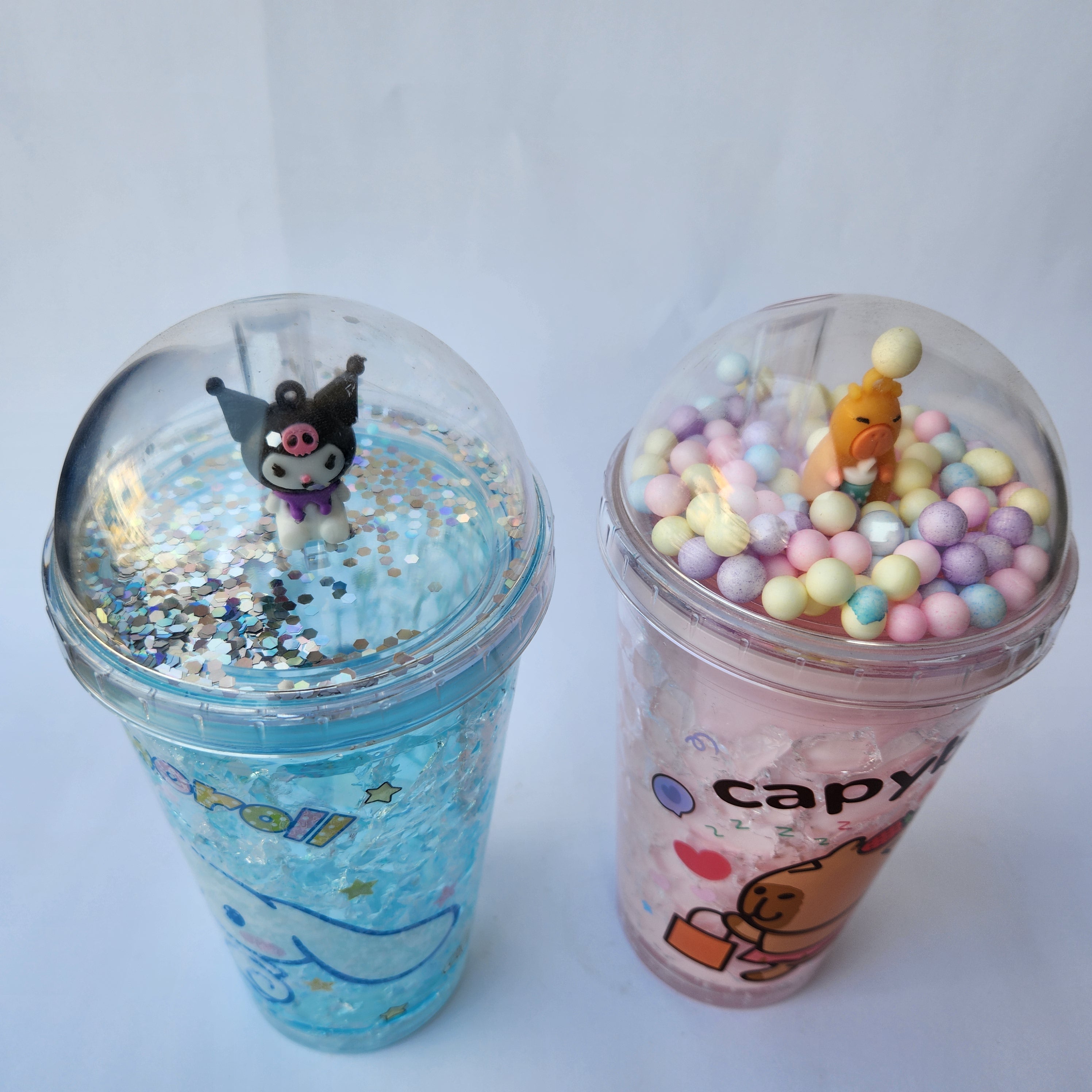 Frosted Glass with Lid & Straw for Drink