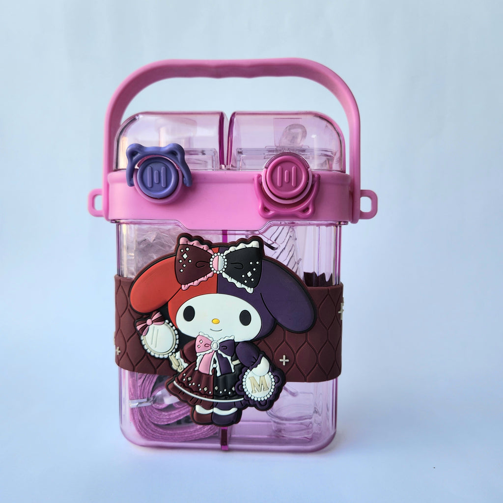 Kuromi - Themed, double Drink Water Bottle with strap 680 ml