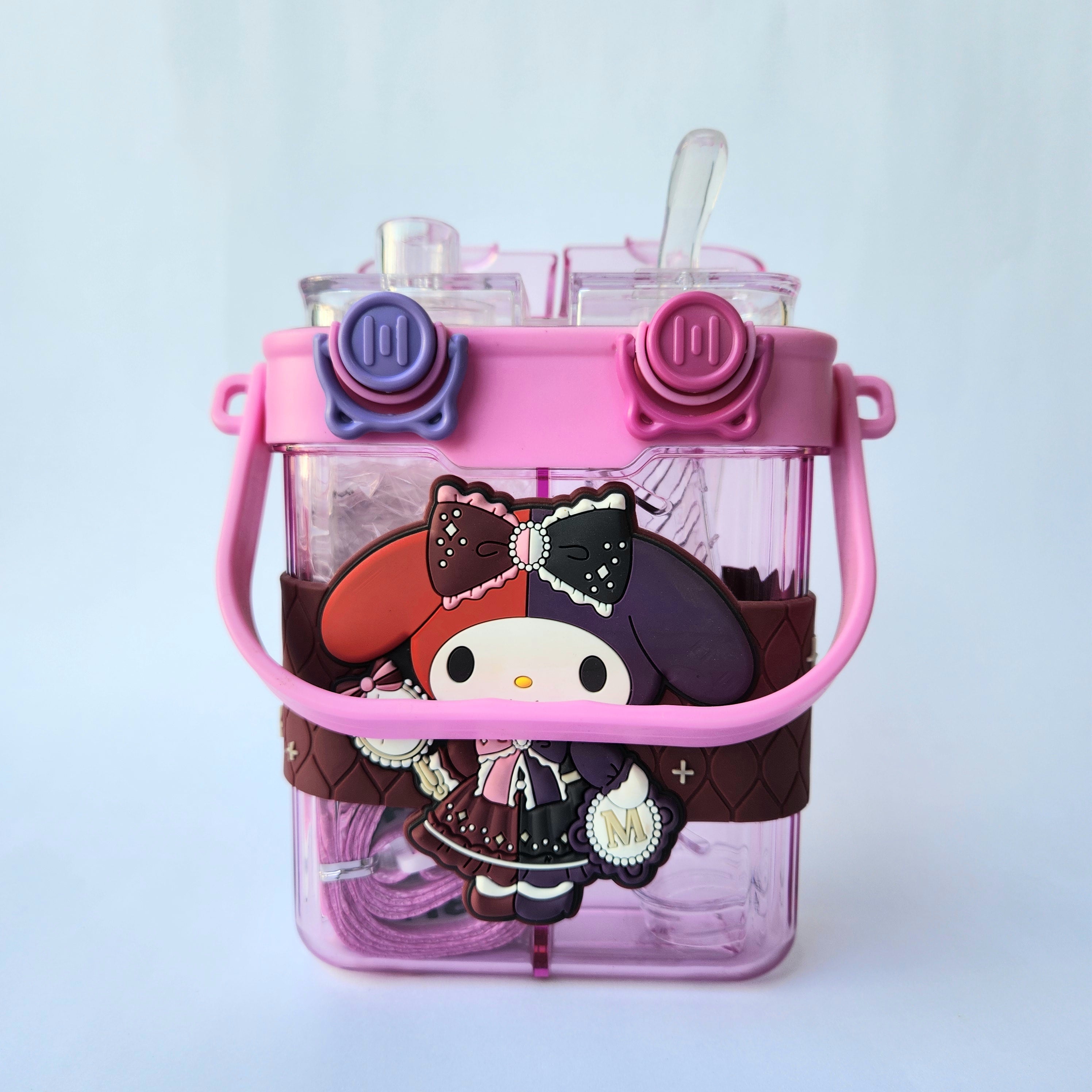 Kuromi - Themed, double Drink Water Bottle with strap 680 ml