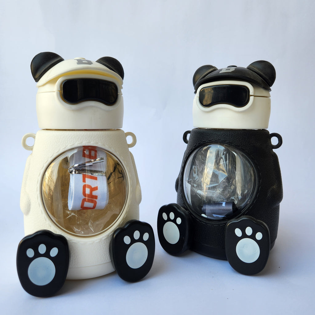 Panda Shaped Water Bottle Birthday Gift - Black White