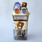 Double Drink Water Bottle with strap- GREY